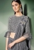 Gray lycra party wear saree with frill sleeve  5309